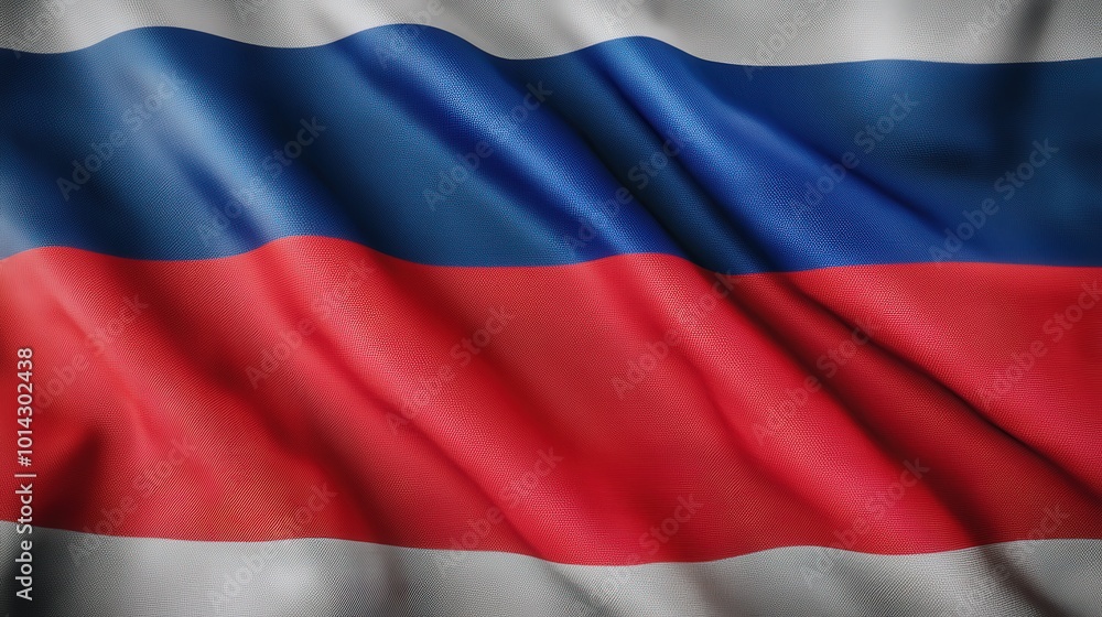 Waving Russian Flag in Wind Close up Texture 3D Render Patriotism National Symbol Waving Russian Flag in Wind Close up Texture 3D Render Patriotism National Symbol
