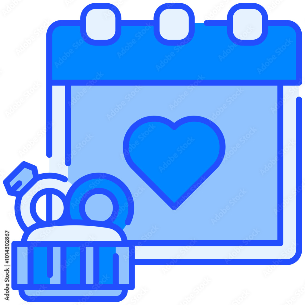 Wedding Calendar Blue Icon Wedding Calendar Blue Icon