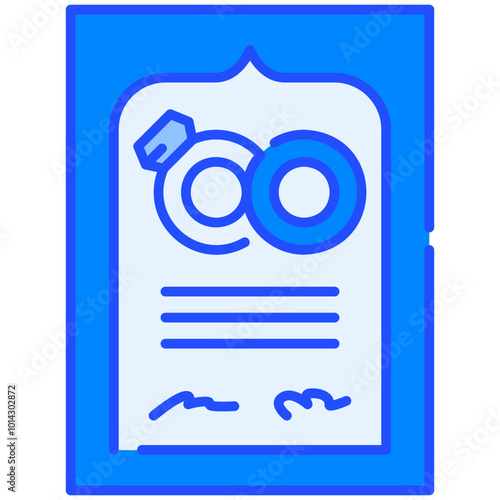 marriage certificate Blue Icon