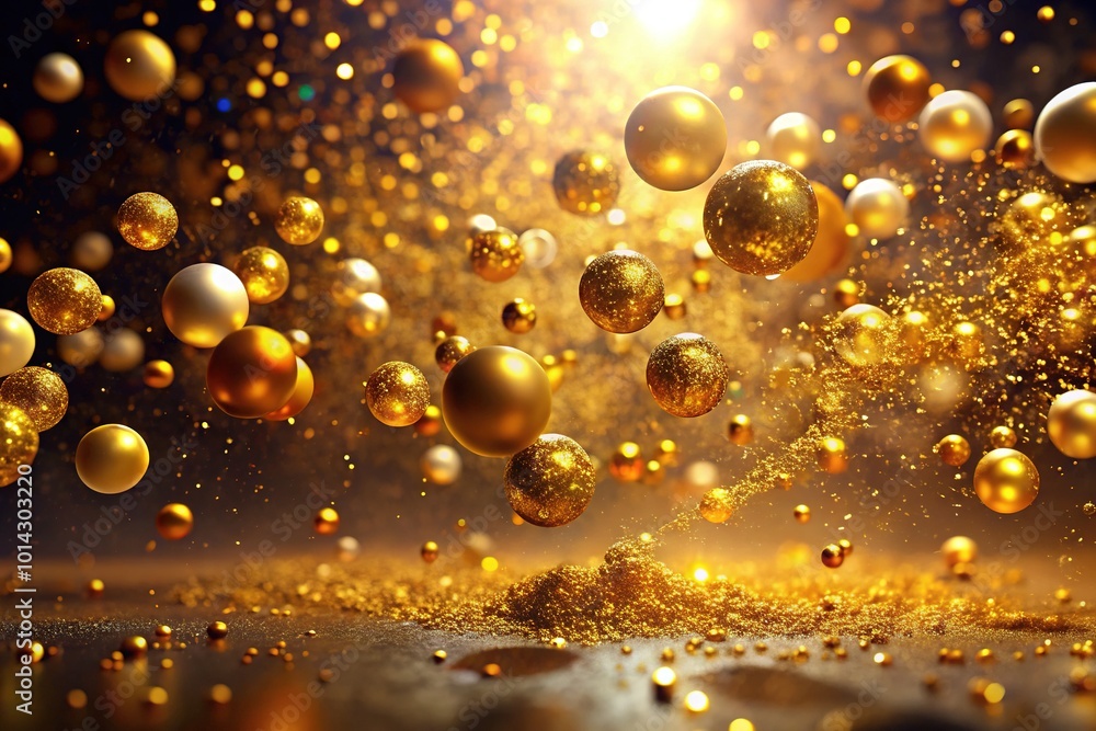 Conceptual Art of Particles on a Shimmering Gold Background for Abstract Visuals Conceptual Art of Particles on a Shimmering Gold Background for Abstract Visuals