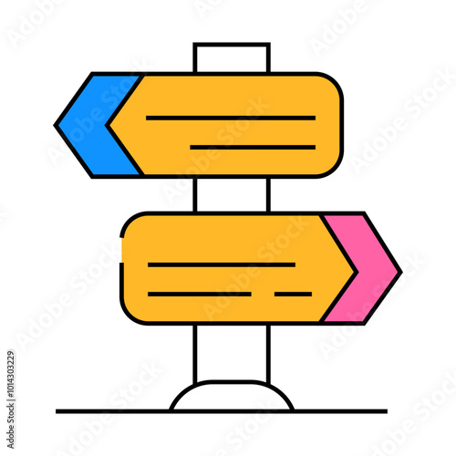 choice of direction line icon vector. choice of direction sign. isolated symbol illustration