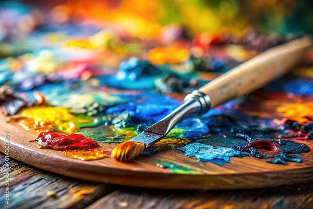 Obraz premium Palette Knife Doodle Line Icon for Oil Painting - Artistic Tool Illustration for Creative Projects