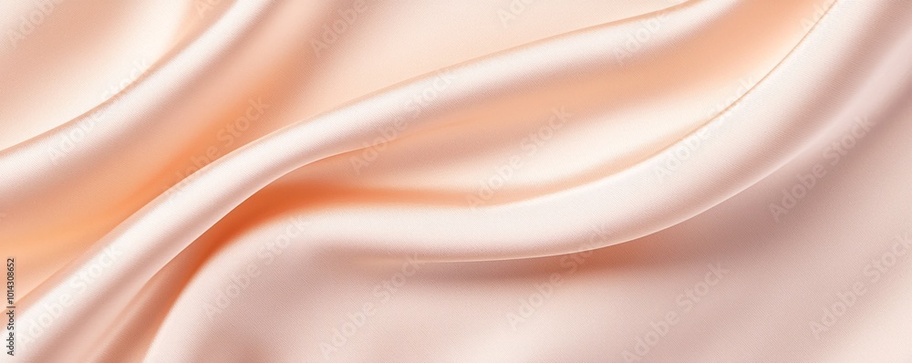 Obraz premium Luxurious Champagne and Ivory Sateen Fabric - Elegant Draping for Timeless and Sophisticated Design Inspirations in Fashion and Home Decor