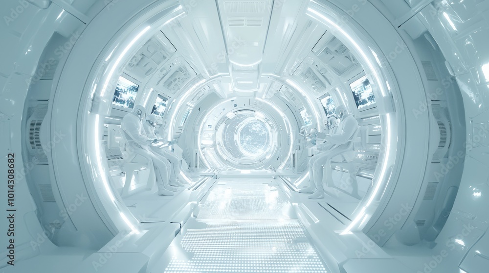 Illuminating the Future: High-Tech Space Lab with Scientists and Holographic Displays Illuminating the Future: High-Tech Space Lab with Scientists and Holographic Displays
