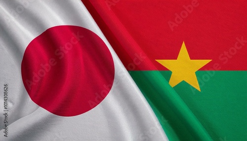 日本の国旗とブルキナファソの国旗(Japan flag & Burkina Faso flag.)
 photo