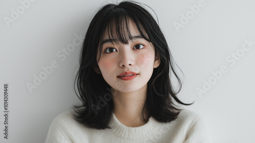 笑顔の若い日本人女性 photo