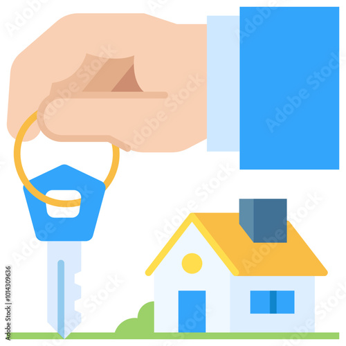 House Handover Flat Icon
