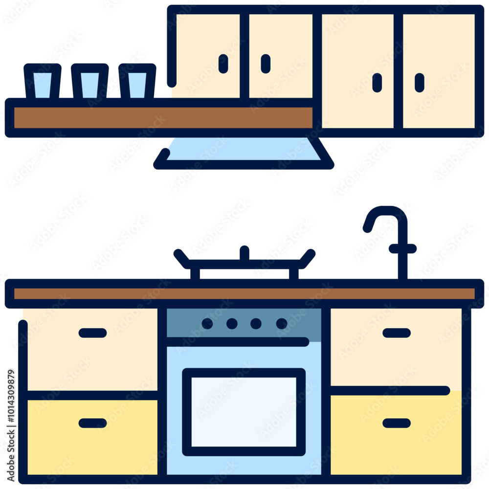 kitchen Filled Line Icon kitchen Filled Line Icon