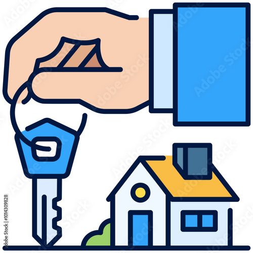 House Handover Filled Line Icon