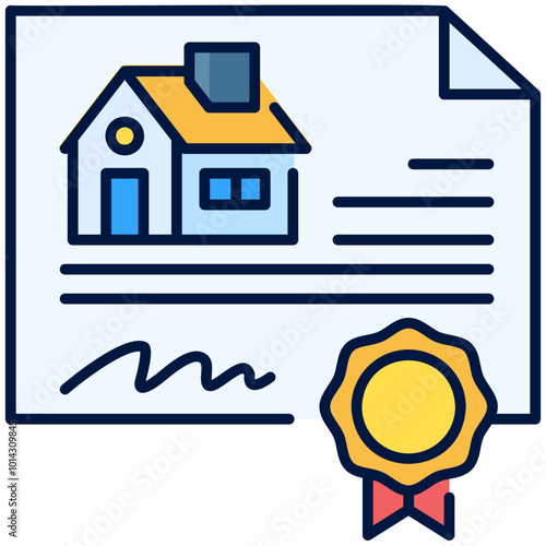 house certificate Filled Line Icon