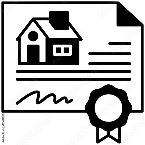 house certificate Black Fill Icon