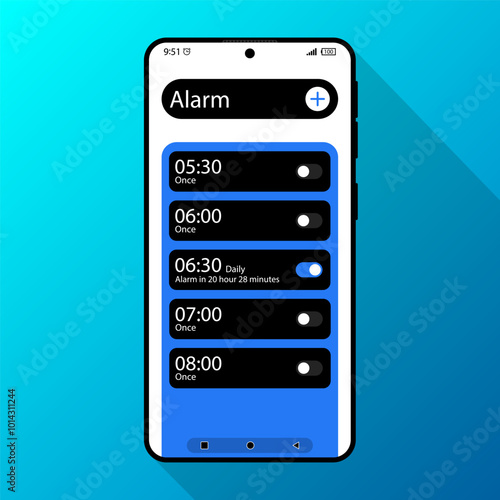 Set alarm mobile application concept design