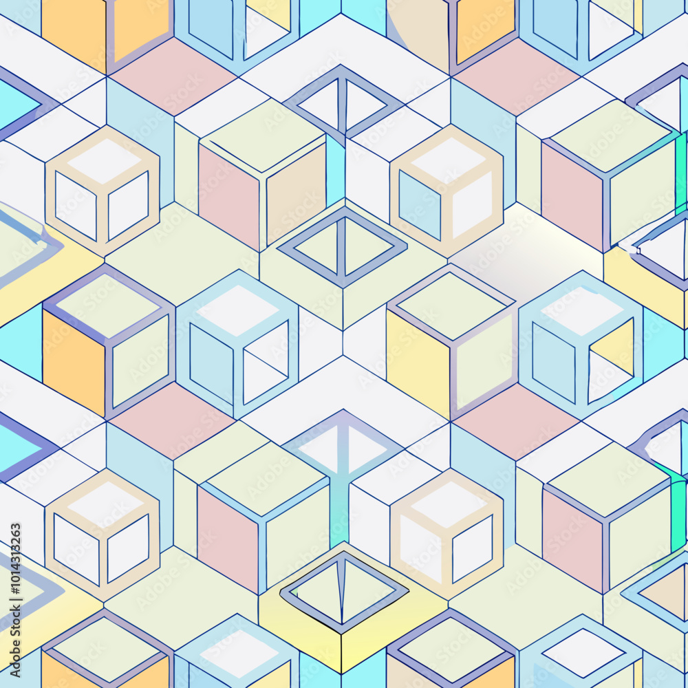 Chromatic Cubes Minimalist Pattern SVG Chromatic Cubes Minimalist Pattern SVG