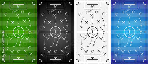 Soccer cup formation and tactic . board with football game strategy