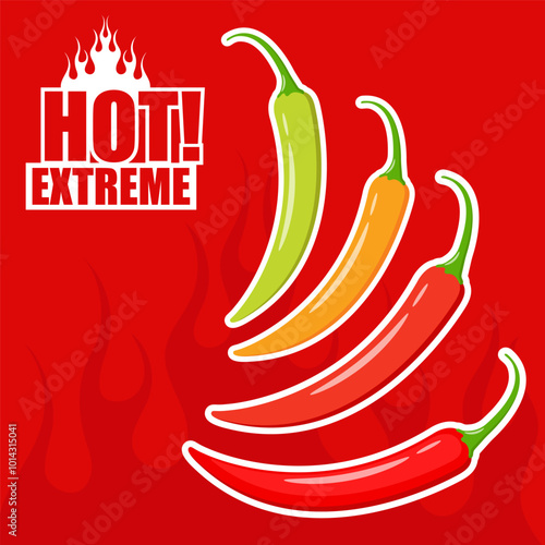 Hot spicy pepper red extreme hot dead hot