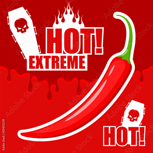 Hot spicy pepper red extreme hot dead hot