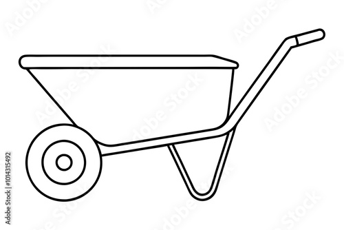 Modern wheelbarrow vector illustration isolated on white background for gardening tools
