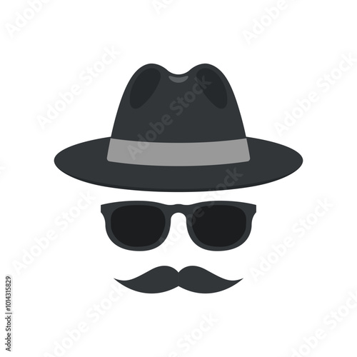 Spy icon. Browse the web privately in Incognito mode. VPN. Virtual private network. Vector icon isolated on white background photo