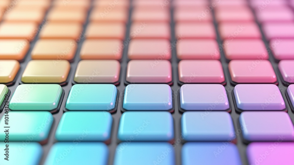 Abstract Colorful Buttons Grid Technology Background 3D Render Abstract Colorful Buttons Grid Technology Background 3D Render