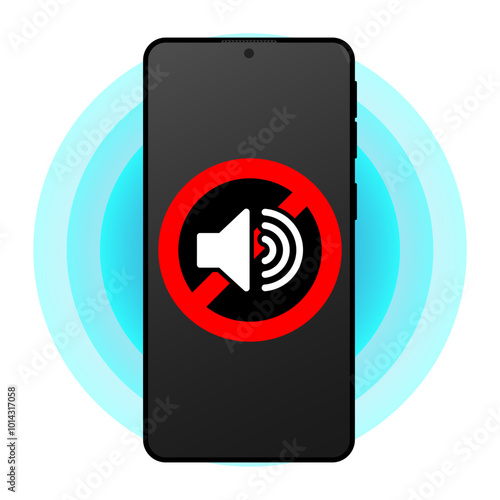 Phone silent mode icon pictogram. Soundless cellphone mobile vibration mute silence icon