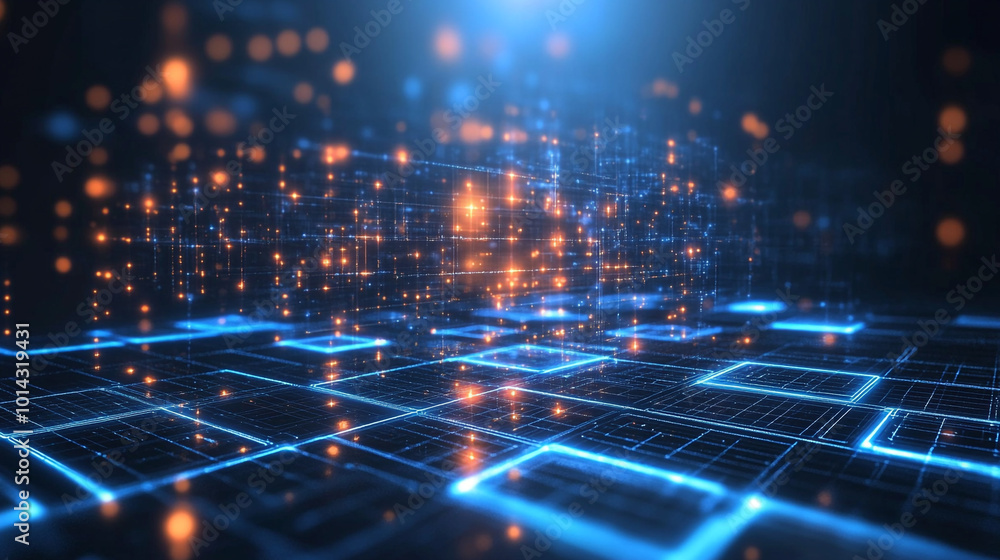 Obraz premium Abstract data & technology background, abstract binary code.technology background.crypto datum wavethree-dimensional.digital business.