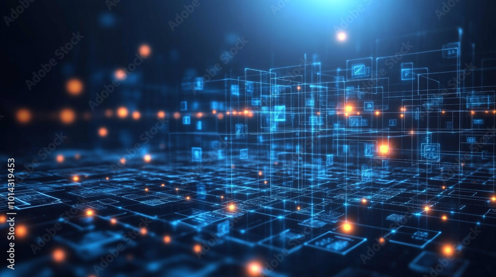 Obraz premium Abstract data & technology background, abstract binary code.technology background.crypto datum wavethree-dimensional.digital business.