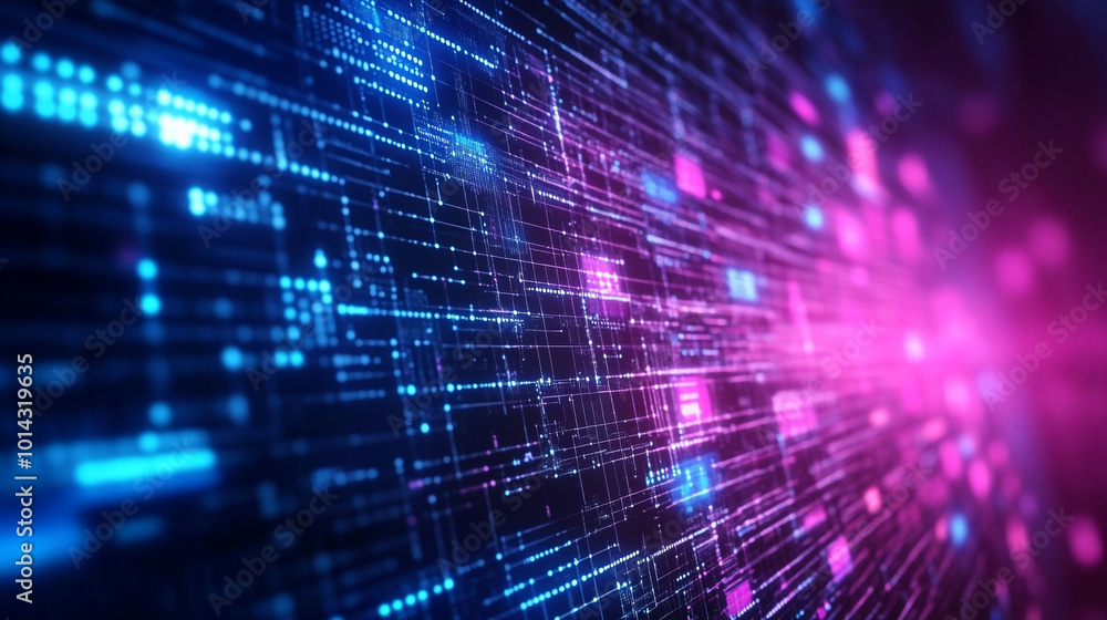 AI or neural network concept as an isometric modern illustration. Cyberspace background, Modern abstract geomatics with angular patterns and glowing details. AI or neural network concept as an isometric modern illustration. Cyberspace background, Modern abstract geomatics with angular patterns and glowing details.