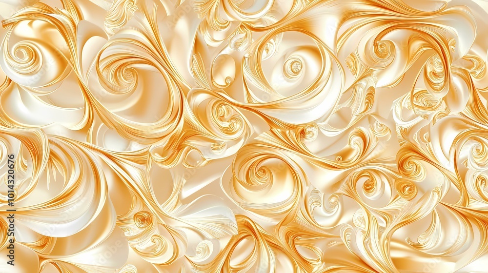 The image is a complex abstract pattern of twisting, swirling, and overlapping lines of golden yellow, white, and cream. The lines create a sense of depth and movement. The image is a complex abstract pattern of twisting, swirling, and overlapping lines of golden yellow, white, and cream. The lines create a sense of depth and movement.