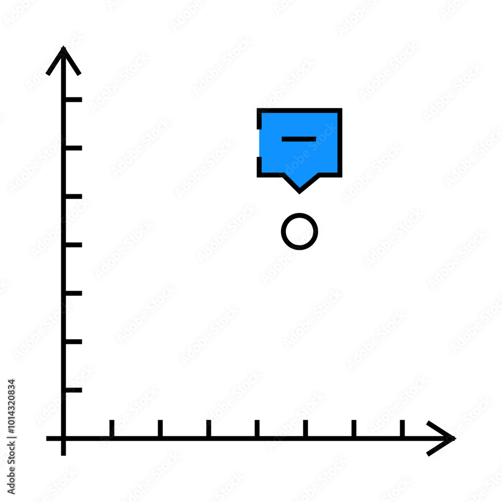 dot plot visualization line icon vector. dot plot visualization sign ...