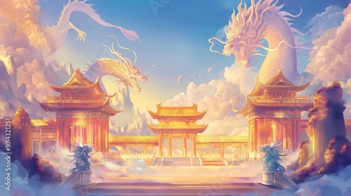 anime background of beautiful landscape for wallpaper