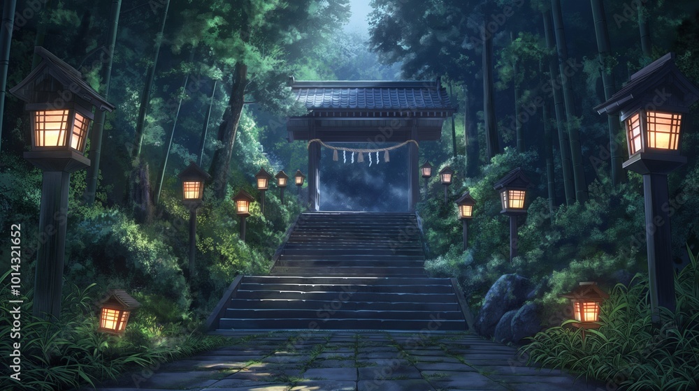Obraz premium anime background of beautiful landscape for wallpaper