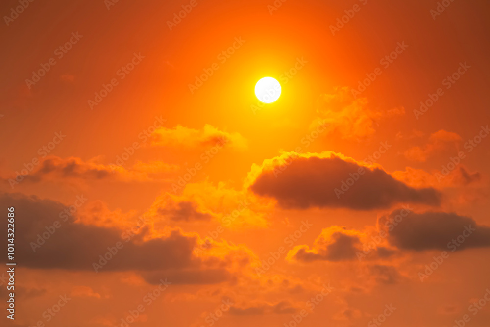 The strong sunlight sky with clouds during very hot day in summer The strong sunlight sky with clouds during very hot day in summer