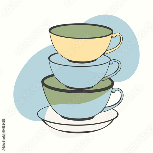 elegant stacked teacup