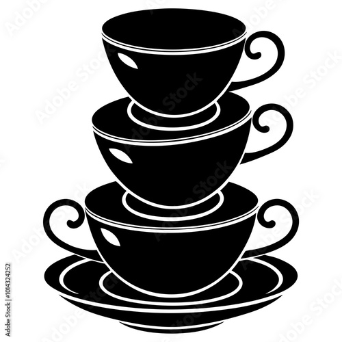 elegant stacked teacup