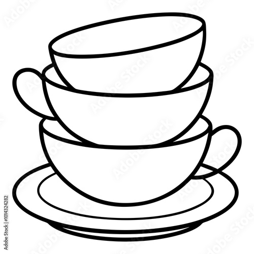 elegant stacked teacup