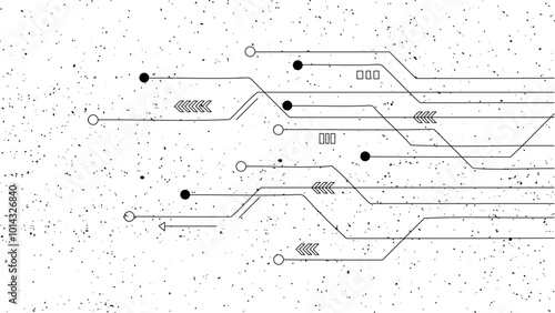 Vector circuit board pattern with dust on white background for object technology and pattern background