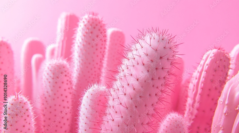 Vibrant pink cacti create a stunning visual display. This artistic image captures the essence of modern botanical art. Perfect for decorative purposes and trendy designs. AI. Vibrant pink cacti create a stunning visual display. This artistic image captures the essence of modern botanical art. Perfect for decorative purposes and trendy designs. AI.