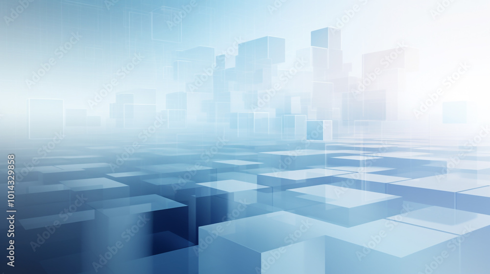 A minimalist urban design featuring a building with a facade of white cubes against a blue sky backdrop, Pixelated Light Blue Tranquility. A minimalist urban design featuring a building with a facade of white cubes against a blue sky backdrop, Pixelated Light Blue Tranquility.