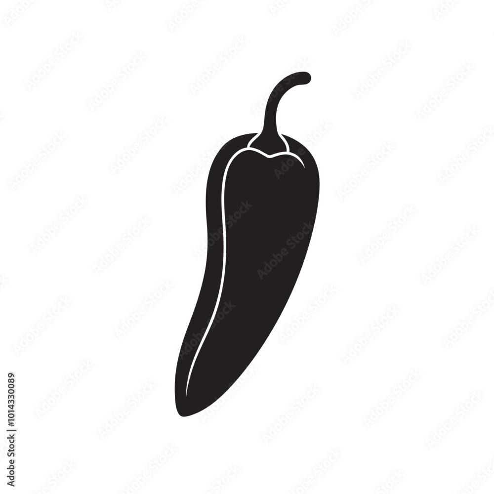 Anaheim Pepper Silhouette Vector Illustration for Farmers Market Posters and Organic Food Art Anaheim Pepper Silhouette Vector Illustration for Farmers Market Posters and Organic Food Art