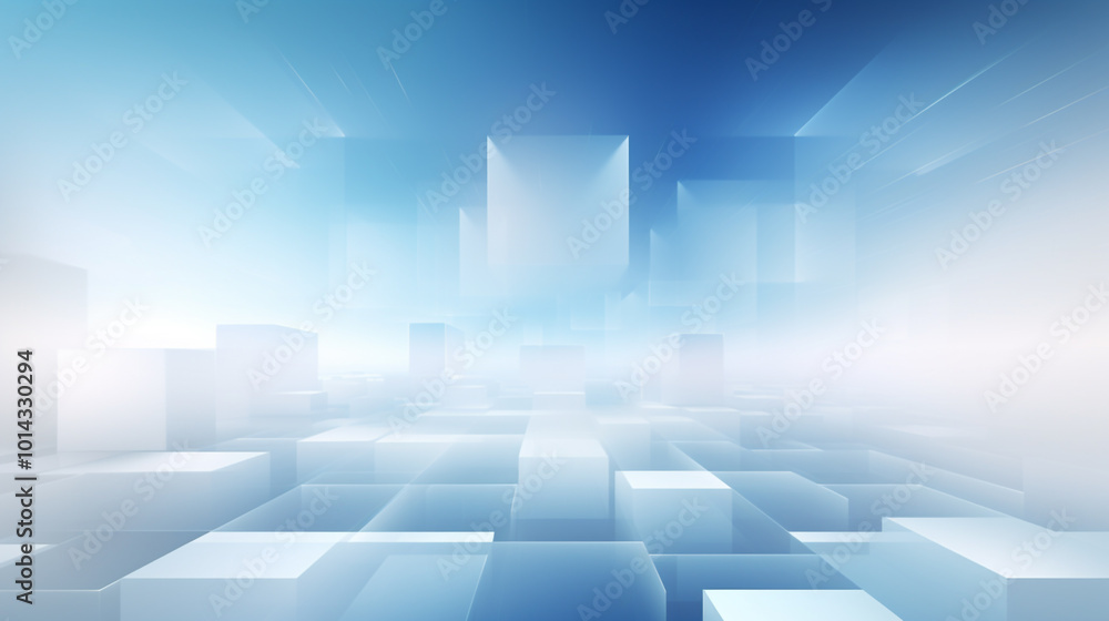 Fototapeta premium Background Abstract for Blue colored Tech Finance Fintech Pixel Pattern. 3d rendering of white and blue abstract geometric background. 