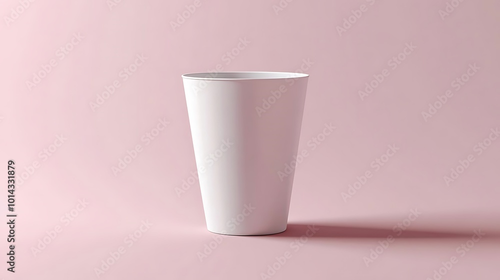 White Disposable Cup Mockup on Pink Background White Disposable Cup Mockup on Pink Background