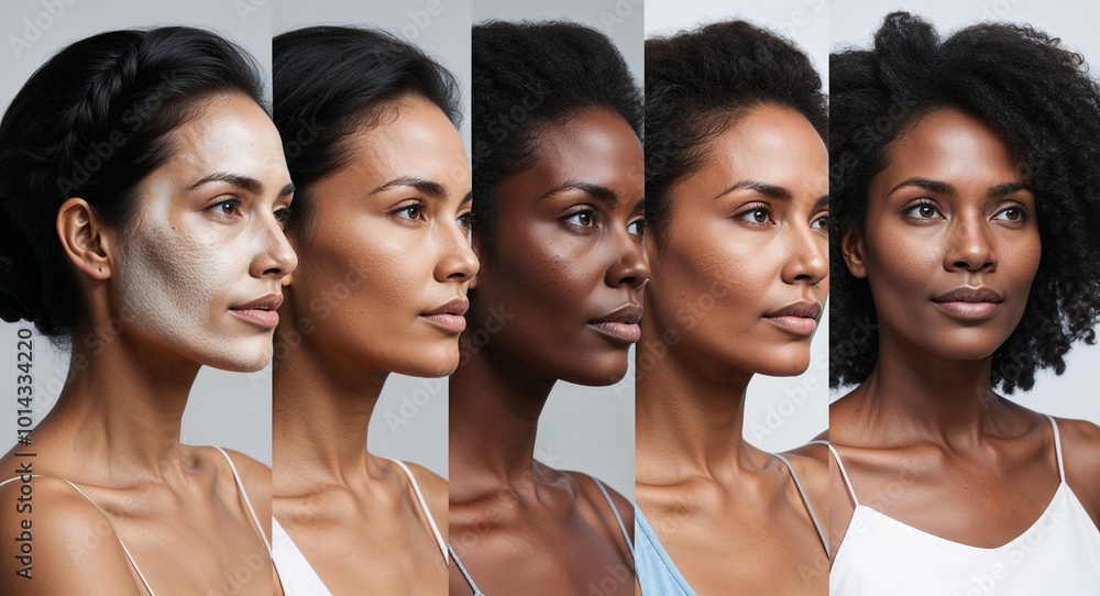 Profile of a woman experiencing skin challenges Profile of a woman experiencing skin challenges