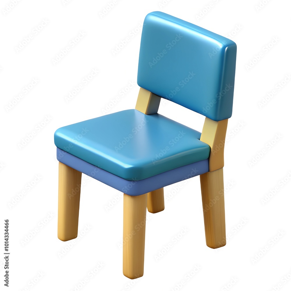 Dining chair 3D render icon isolated on white background Dining chair 3D render icon isolated on white background