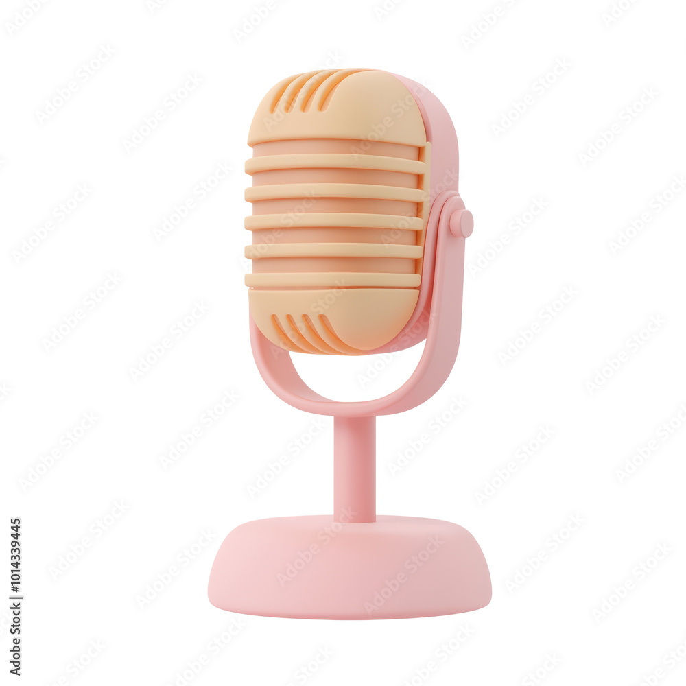 Microphone isolated on white transparent. Retreo music mic icon cartoon minimal style. Microphone isolated on white transparent. Retreo music mic icon cartoon minimal style.