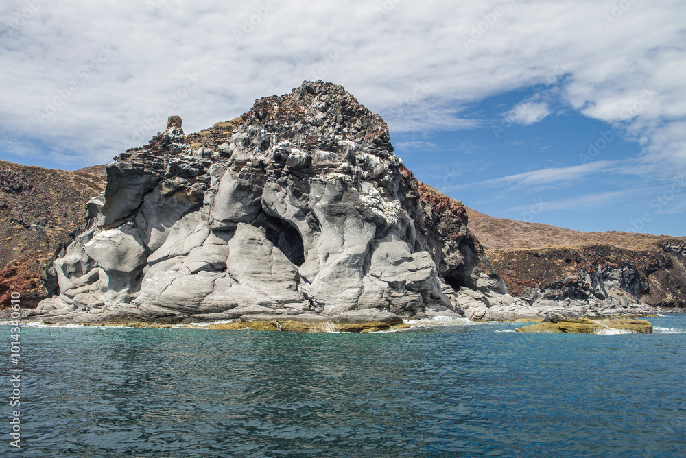 Navigating the rocky mountain formations on CORONADO Island in Loreto Baja California Sur. Natural landscapes, seascapes and geology of MEXICO. Navigating the rocky mountain formations on CORONADO Island in Loreto Baja California Sur. Natural landscapes, seascapes and geology of MEXICO.