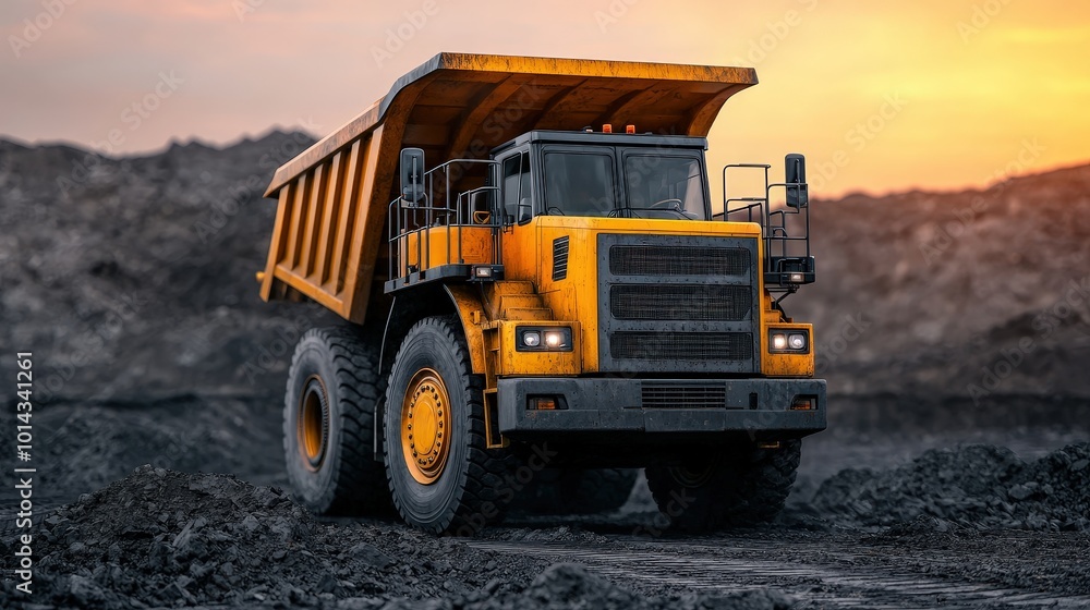 Heavy Duty Dump Truck at Mining Site Industrial Vehicle Construction Excavation Heavy Duty Dump Truck at Mining Site Industrial Vehicle Construction Excavation
