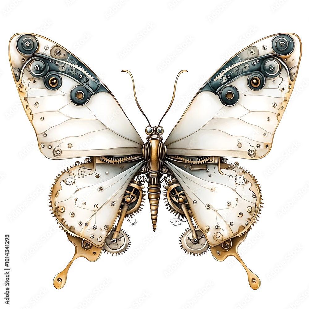 Fototapeta premium Steampunk Butterfly with Gears and Cogs.