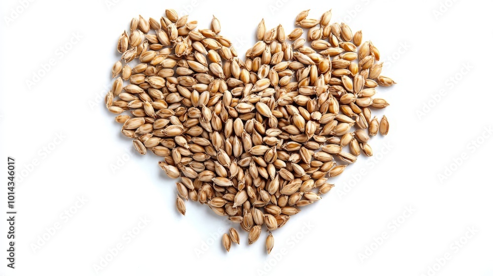 grain in the shape of a heart - isolated on white background grain in the shape of a heart - isolated on white background