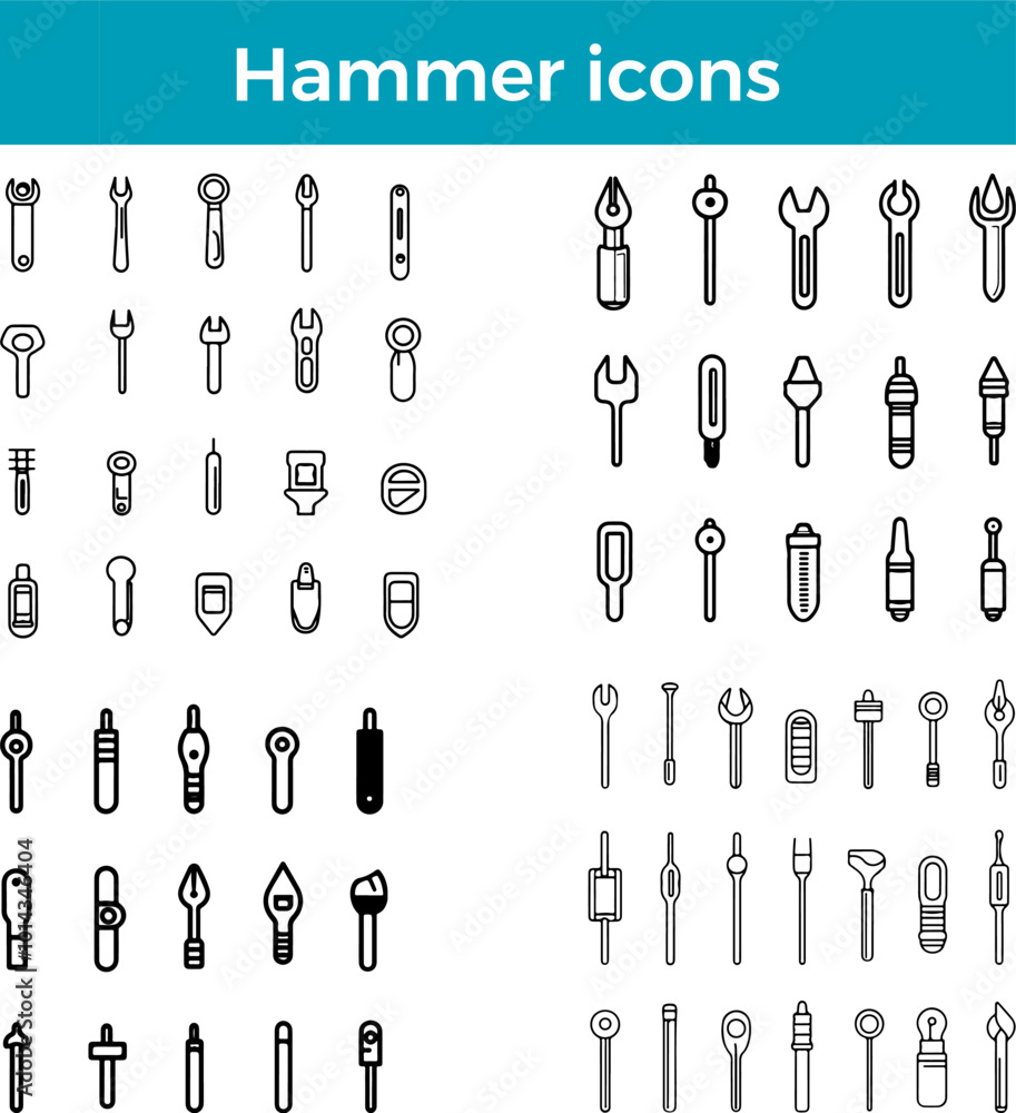 Hammer Icon Line Tool Icon Construction Icon Repair Icon Hammer Equipment Icon Vector Hammer Icon Line Tool Icon Construction Icon Repair Icon Hammer Equipment Icon Vector