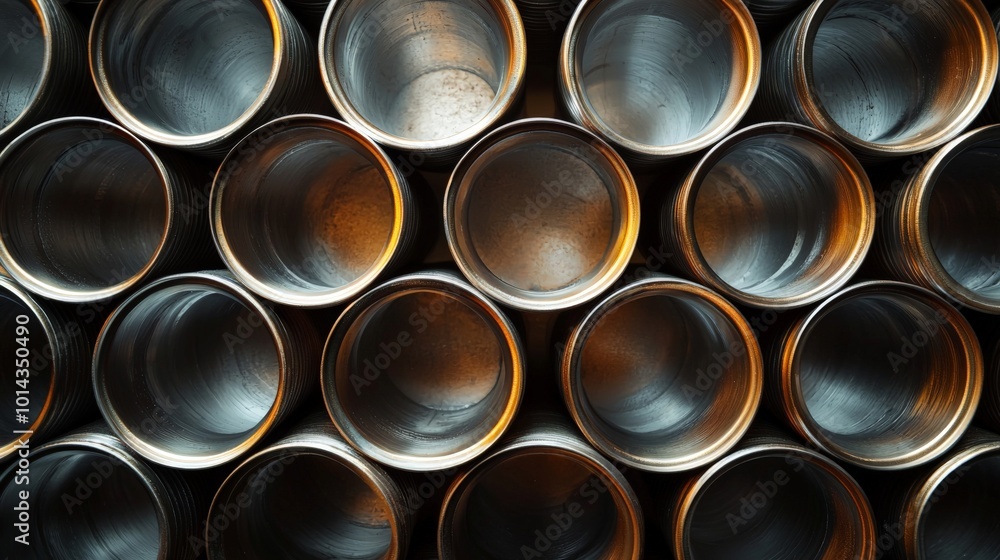 a stack of stainless steel pipes - industrial background a stack of stainless steel pipes - industrial background